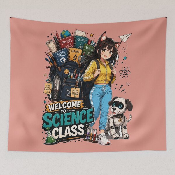 Item preview, Anime Neko Girl Welcome To Science Class Robot Dog Graphic designed and sold by BLUESKY11a.