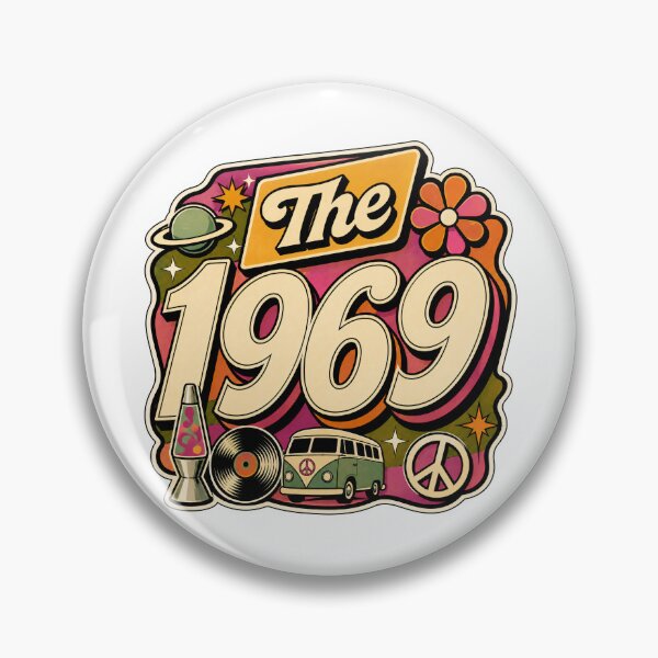 Item preview, Vintage 1969 Retro Groovy Birthday Graphic designed and sold by RedCircleArt.