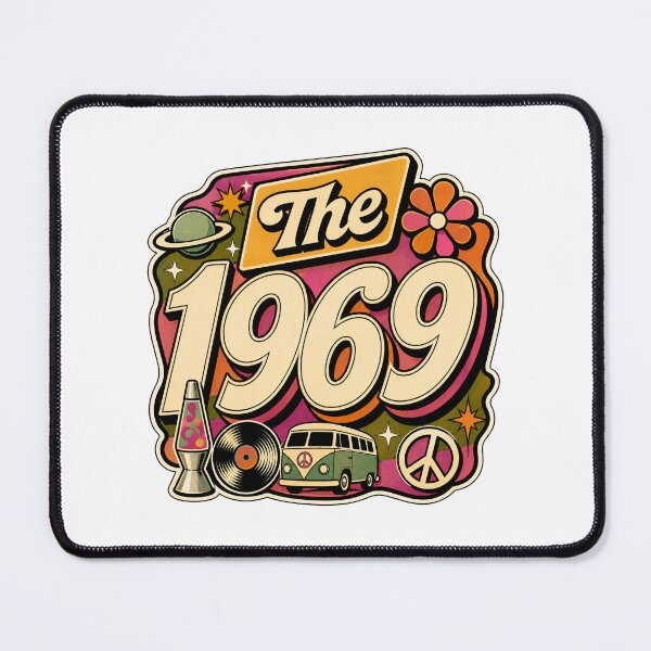 Item preview, Vintage 1969 Retro Groovy Birthday Graphic designed and sold by RedCircleArt.