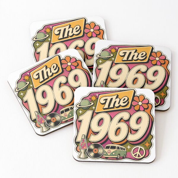 Item preview, Vintage 1969 Retro Groovy Birthday Graphic designed and sold by RedCircleArt.