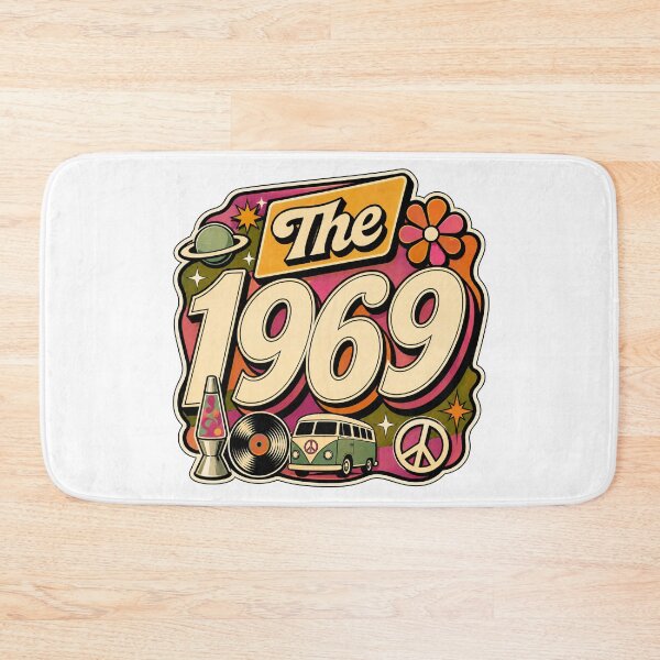 Item preview, Vintage 1969 Retro Groovy Birthday Graphic designed and sold by RedCircleArt.