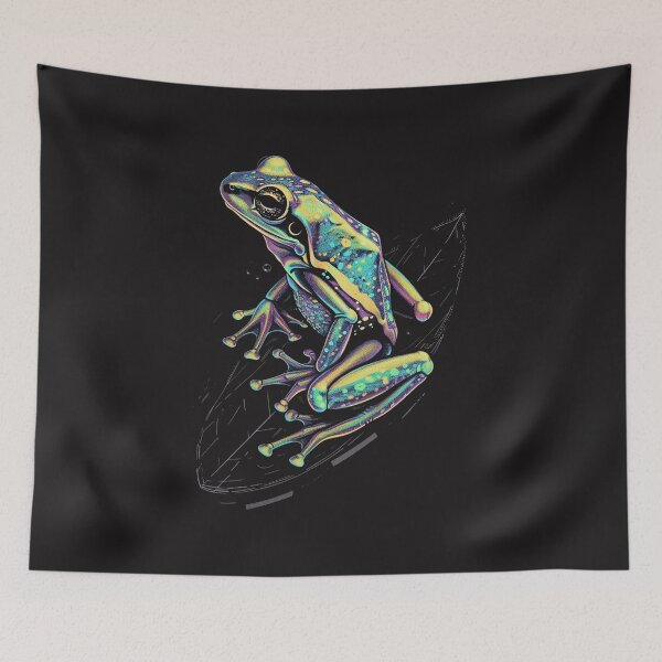 Item preview,  A tree frog, but its skin has an iridescent, holographic sheen designed and sold by STATIC SOUL.