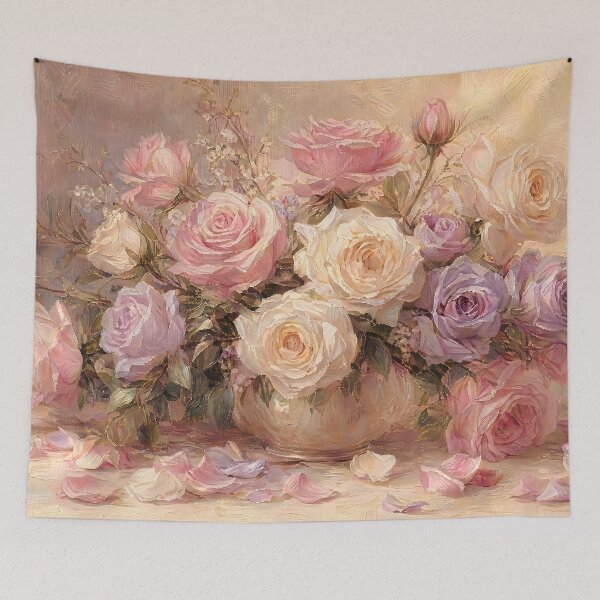 Item preview, Romantic Roses Bouquet Vintage Floral Painting designed and sold by ArtAmbience.