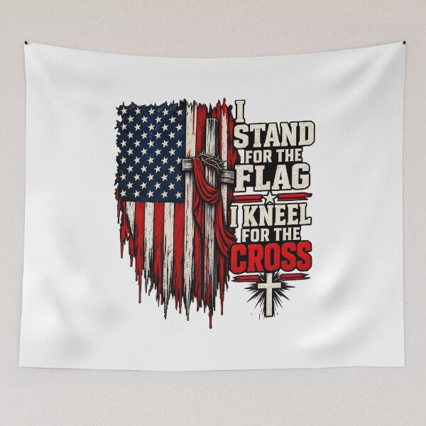 Item preview, I Stand For The Flag I Kneel For The Cross designed and sold by FABIOLA1970.