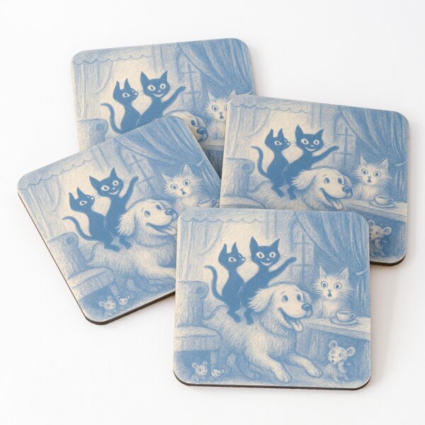 Item preview, Zig & Zag - Energetic Circus Cats at the Paris Café (Fonula series) designed and sold by FonulaBlue.