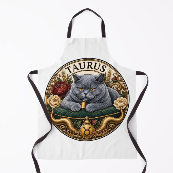 Item preview, Taurus Gray Cat Celestial Zodiac Bull designed and sold by Old's Cool Cat Studio.