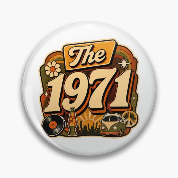 Item preview, Vintage 1971 Retro Seventies Birthday Graphic designed and sold by RedCircleArt.