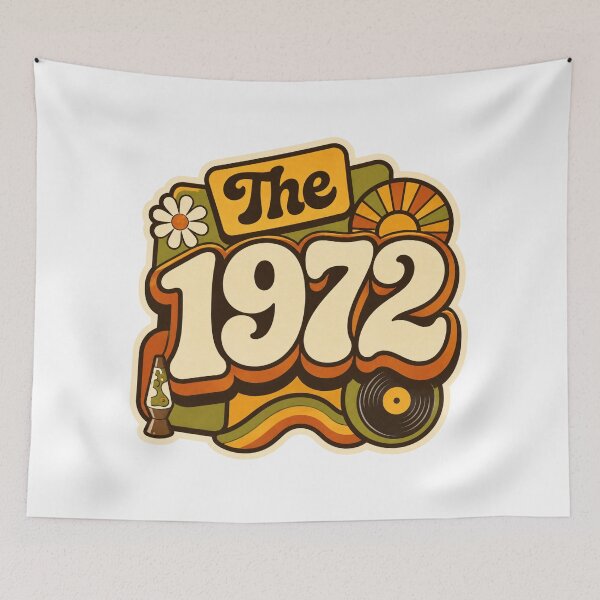 Item preview, Vintage 1972 Retro Seventies Birthday Graphic designed and sold by RedCircleArt.