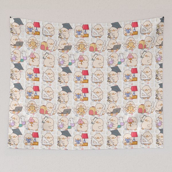 Item preview, Cute Kawaii Duck School Seamless Pattern Student Duckling Art designed and sold by Artemis & Woven Collective.