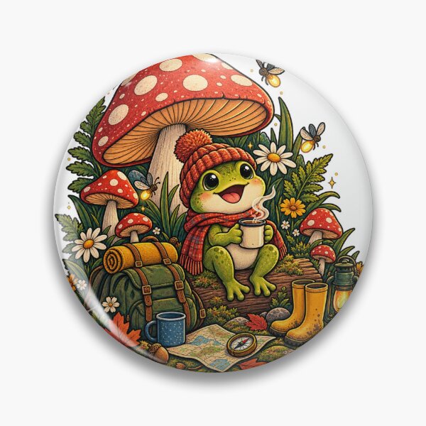 Item preview, Cute Frog Mushroom Forest Cozy Autumn Illustration designed and sold by lovepower.