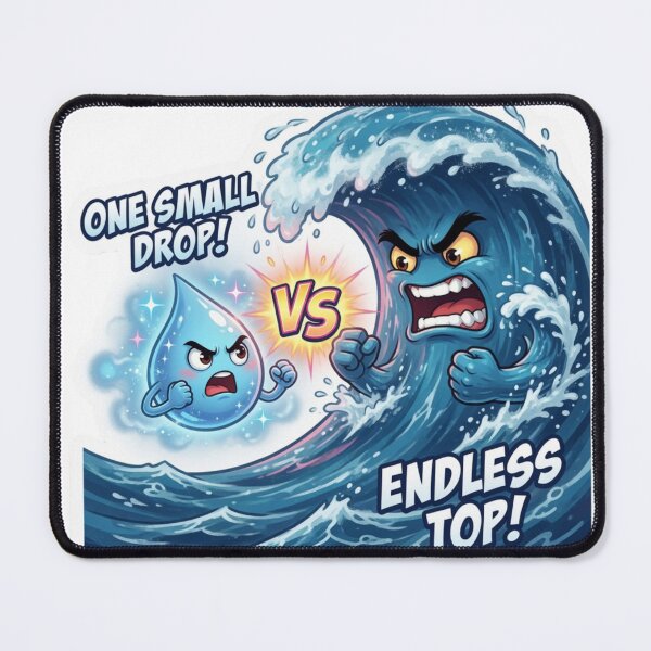 Item preview, Water Droplet Versus Ocean Wave Scale Sticker designed and sold by Imaginarium of Chaos falcon88 .