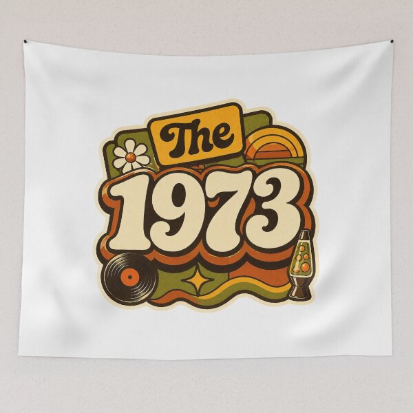 Item preview, Vintage 1973 Retro Seventies Birthday Graphic designed and sold by RedCircleArt.