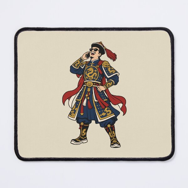 Item preview, Emperor on the Phone – Qing Dynasty Dragon Robe Humor designed and sold by KungPowUnicorn.