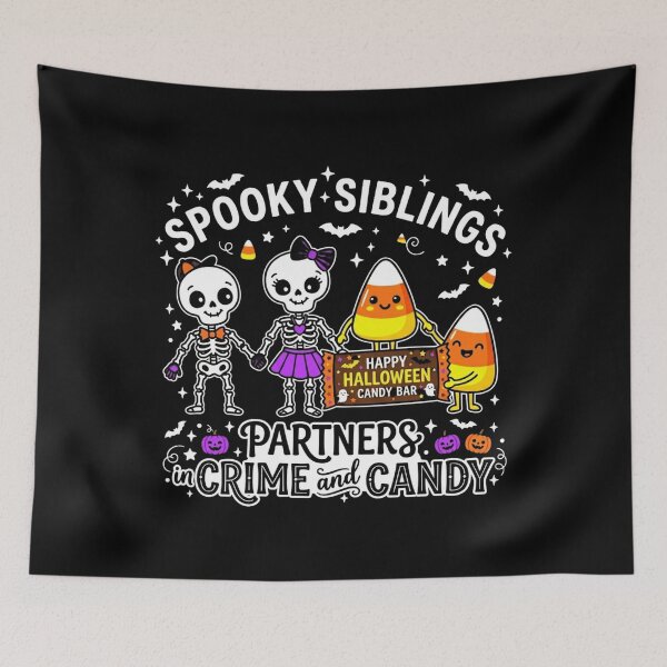 Item preview, Spooky Siblings Partners In Crime And Candy Funny Halloween Matching -shirt designed and sold by KreatoLab.