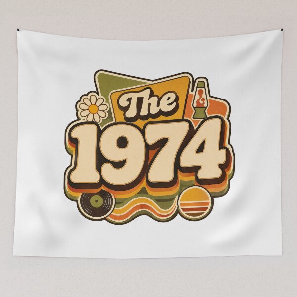Item preview, Vintage 1974 Retro Seventies Birthday Graphic designed and sold by RedCircleArt.