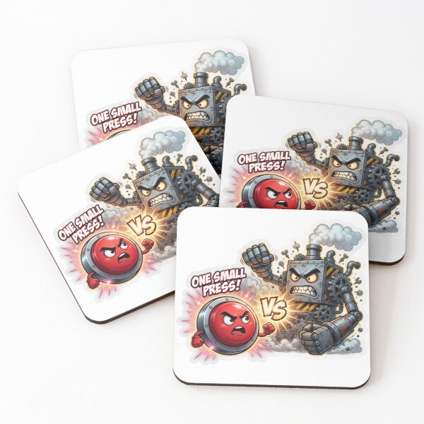 Item preview, Glowing Button Versus Industrial Machine Sticker designed and sold by Imaginarium of Chaos falcon88 .