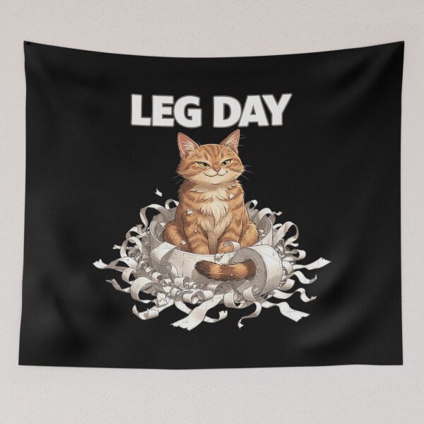 Item preview, Leg Day Funny Orange Cat Workout designed and sold by Uglyandcute.