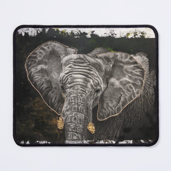 Item preview, Elephant Head with Golden Horns designed and sold by Cape & Canvas Co.