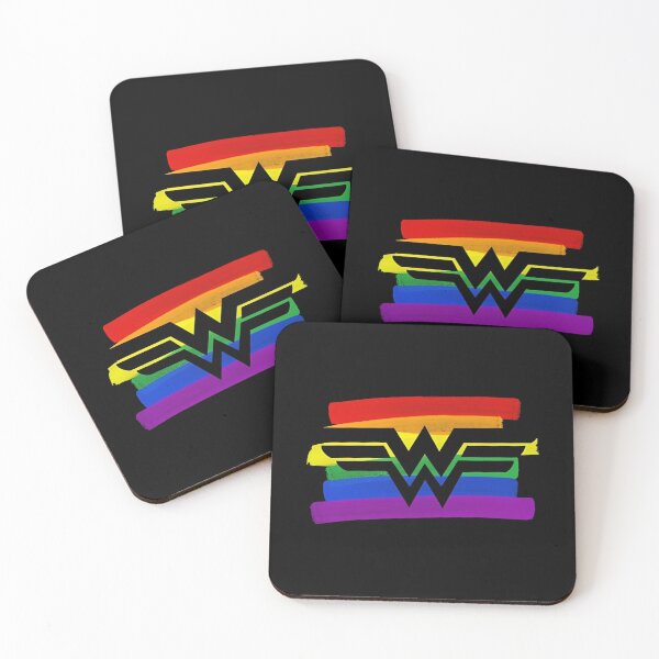 Item preview, Wonder Woman Symbol Paint Stroke Rainbow Pride designed and sold by Bohepa.