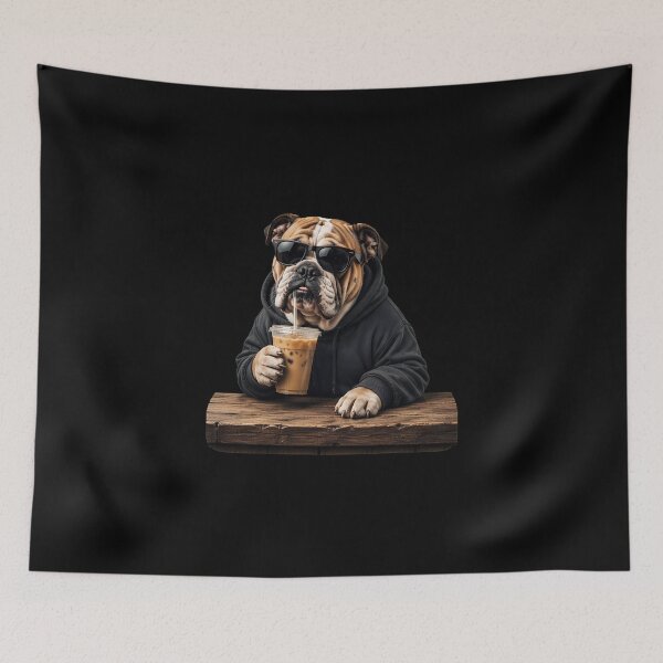 Item preview, Cool Bulldog Sunglasses Coffee Lover Funny Dog Drink designed and sold by felixpalette.