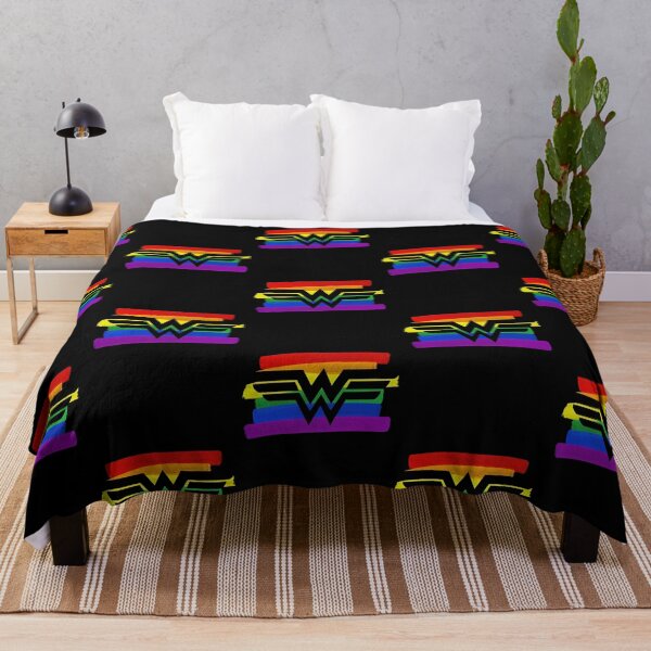Item preview, Wonder Woman Symbol Paint Stroke Rainbow Pride designed and sold by Bohepa.