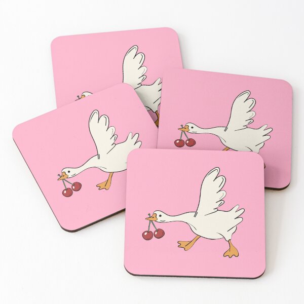 Item preview, Cherry Silly Goose Carrying Red Cherries. Cute Whimsical Bird designed and sold by CoCoArt-Ua.