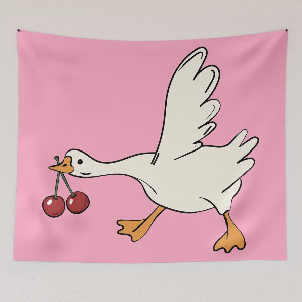 Item preview, Cherry Silly Goose Carrying Red Cherries. Cute Whimsical Bird designed and sold by CoCoArt-Ua.