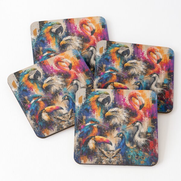 Item preview, Colorful Abstract Birds Wildlife Art designed and sold by Qenlo.