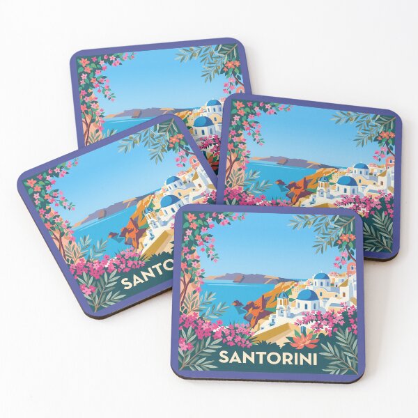 Item preview, Santorini Greece Vintage Travel Poster designed and sold by MavtM.
