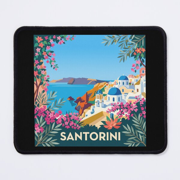 Item preview, Santorini Greece Vintage Travel Poster designed and sold by MavtM.