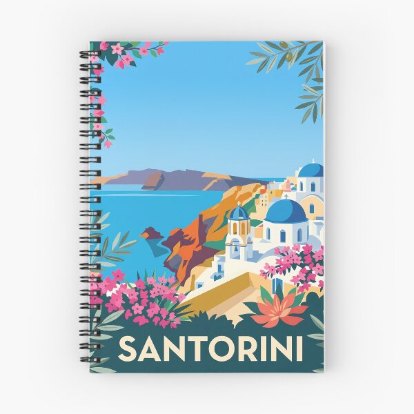 Item preview, Santorini Greece Vintage Travel Poster designed and sold by MavtM.