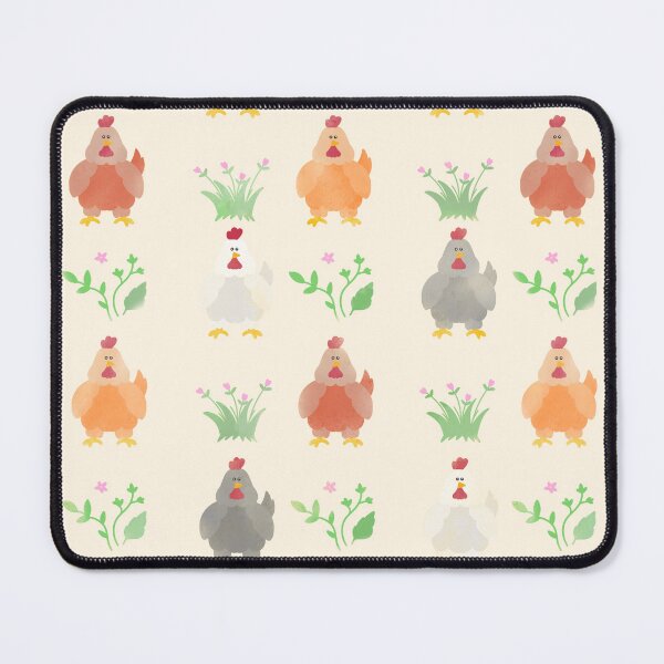 Item preview, cute chicken pattern doodle with flowers designed and sold by FandomizedRose.