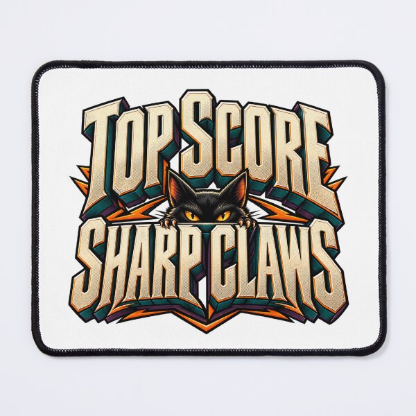 Item preview, Top Score Sharp Claws Black Cat Gamer designed and sold by FZ Designs.