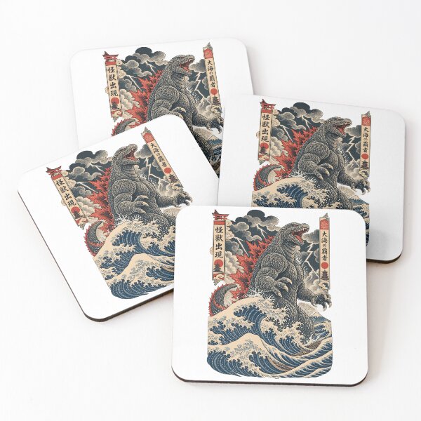 Item preview, Kaiju Ukiyo-e | Japanese Woodblock Monster | Vintage Storm Art designed and sold by ZIGLWORKS.