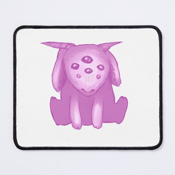 Item preview, Cute creepy goat plush toy, pink print designed and sold by Cheeshka.