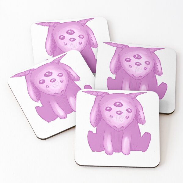 Item preview, Cute creepy goat plush toy, pink print designed and sold by Cheeshka.