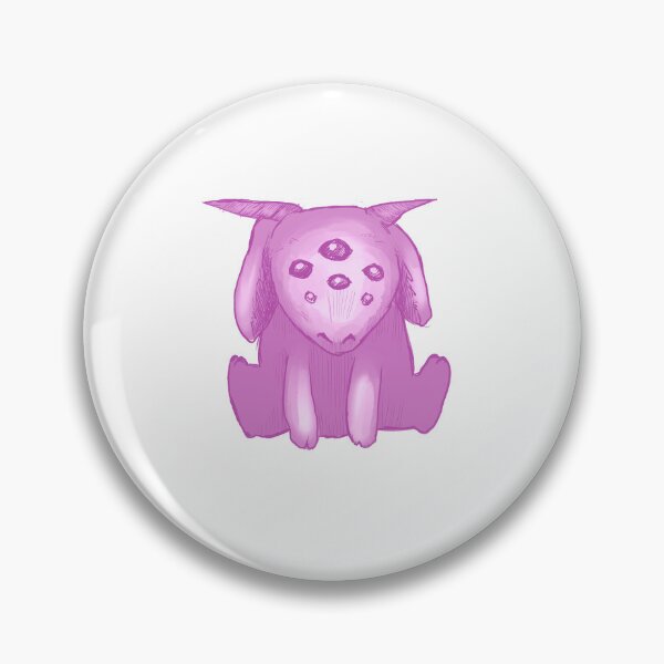 Item preview, Cute creepy goat plush toy, pink print designed and sold by Cheeshka.