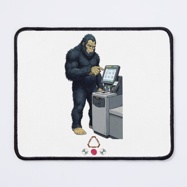 Item preview, Bigfoot's Big Day Out - Sasquatch at the Self-Checkout designed and sold by Whimsy Trail Co.