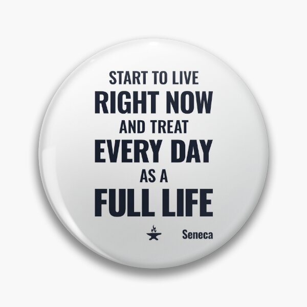 Item preview, Start to Live Right Now - Seneca - Bold Stoic Motivational Quote - Dark Version designed and sold by Stoic Core.