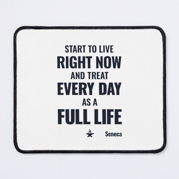 Item preview, Start to Live Right Now - Seneca - Bold Stoic Motivational Quote - Dark Version designed and sold by Stoic Core.
