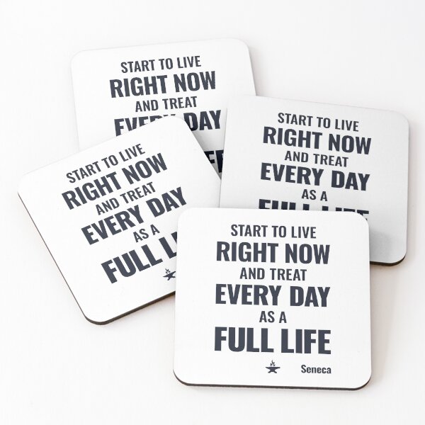 Item preview, Start to Live Right Now - Seneca - Bold Stoic Motivational Quote - Dark Version designed and sold by Stoic Core.