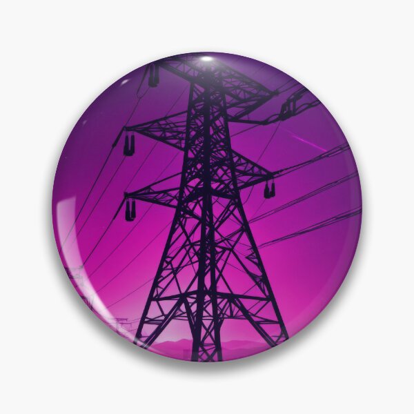 Item preview, Electricity Pylon Tower Purple Synthwave Night designed and sold by Pylon-Bureau.