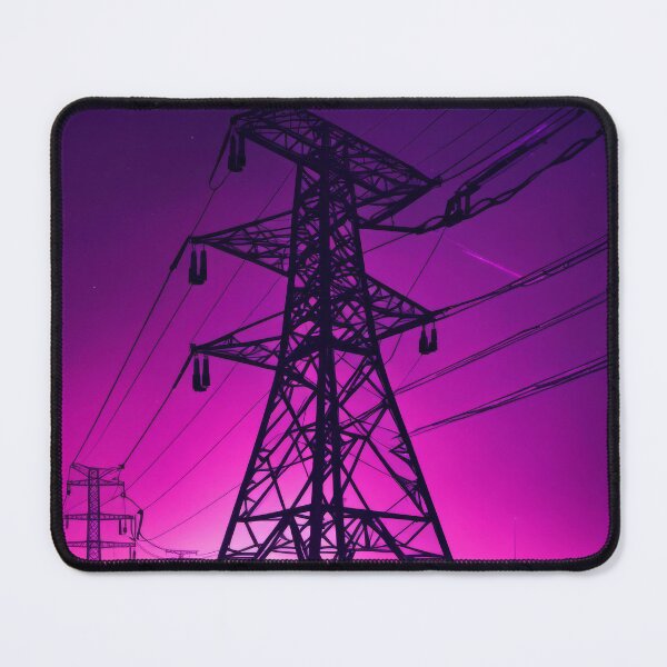 Item preview, Electricity Pylon Tower Purple Synthwave Night designed and sold by Pylon-Bureau.