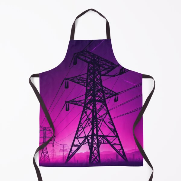 Item preview, Electricity Pylon Tower Purple Synthwave Night designed and sold by Pylon-Bureau.