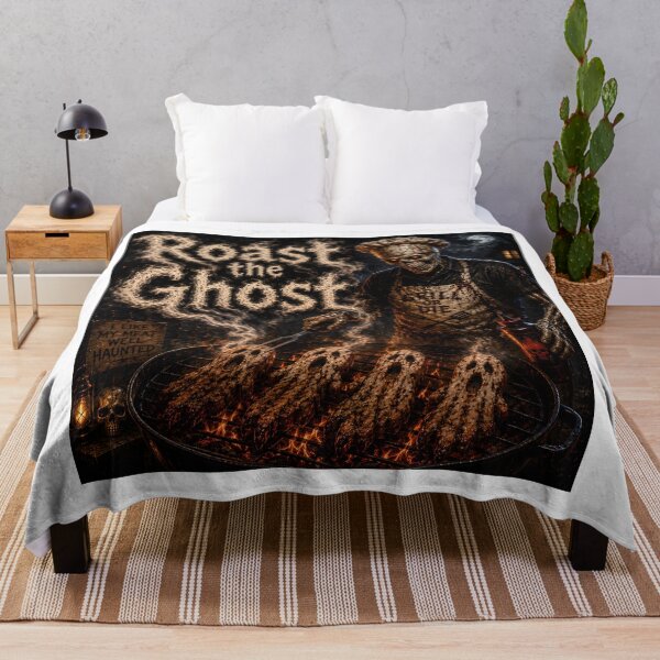 Item preview, Roast the Ghost - Funny Skeleton Chef BBQ Halloween Horror Comedy designed and sold by HorrorWorldWeb.