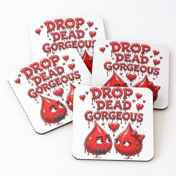 Item preview, Drop Dead Gorgeous - Funny Blood Drop Couple Creepy Cute Romance Art designed and sold by HorrorWorldWeb.