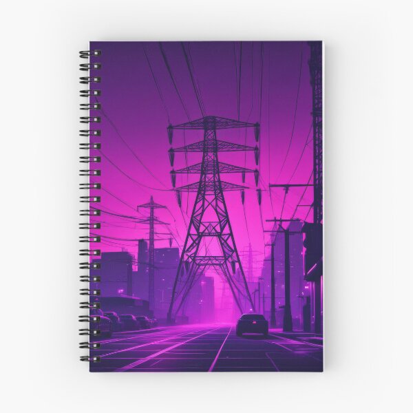 Item preview, Electricity Pylon Street Synthwave Cyberpunk City designed and sold by Pylon-Bureau.