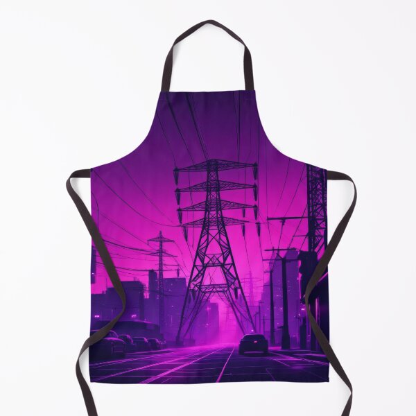 Item preview, Electricity Pylon Street Synthwave Cyberpunk City designed and sold by Pylon-Bureau.