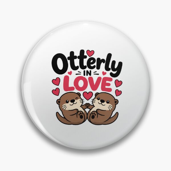 Item preview, Otterly In Love Cute Otter Couple Romantic Design designed and sold by Lovestickerco.