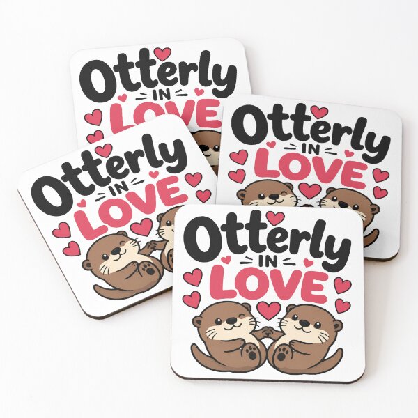 Item preview, Otterly In Love Cute Otter Couple Romantic Design designed and sold by Lovestickerco.